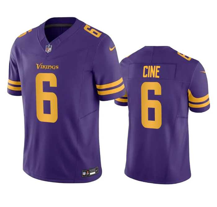 Men & Women & Youth Minnesota Vikings #6 Lewis Cine Purple 2023 F.U.S.E. Color Rush Stitched Jersey